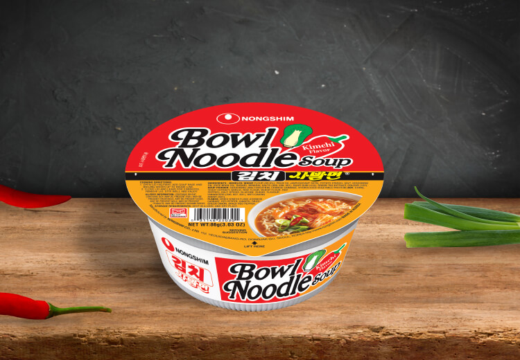 Korean instant noodle soup with kimchi - Nongshim